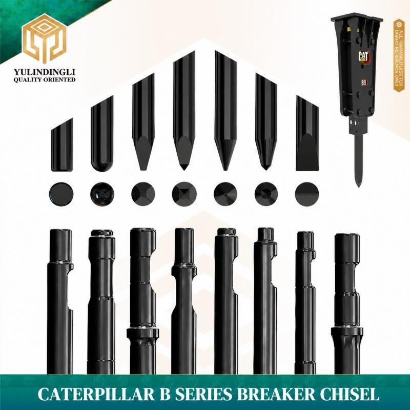Wear Resistant Deep Hydraulic Hammer Chisel CAT B Series For Construction Rock Breaker