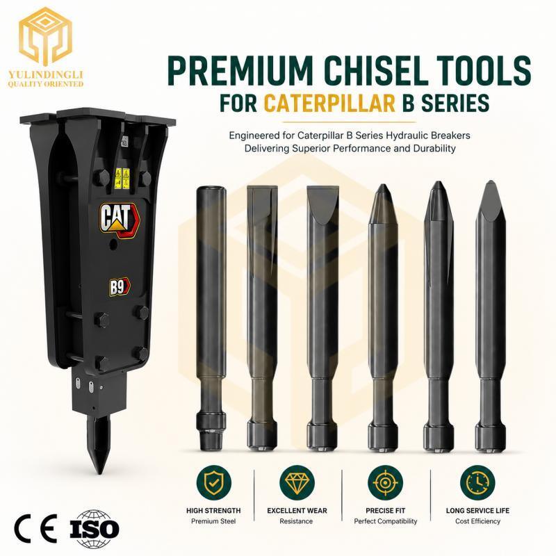 Wear Resistant Deep Hydraulic Hammer Chisel CAT B Series For Construction Rock Breaker