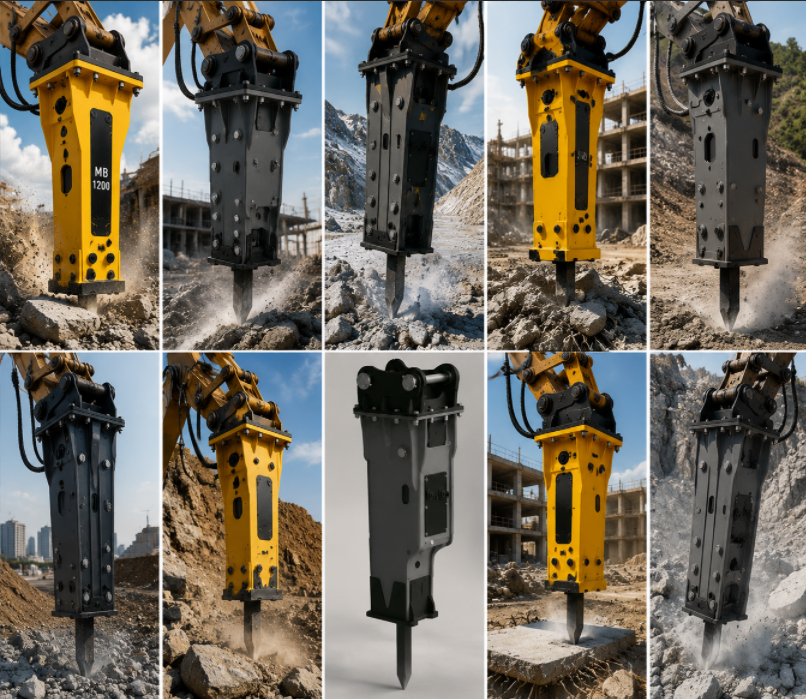Construction Atlas Copco Hydraulic Breaker Hammer Forged Alloy Steel For Mining Demolition
