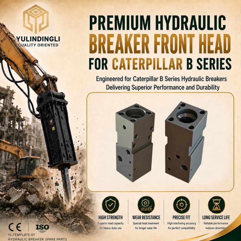 SAE4140 Hydraulic Hammer Spares Parts Front Head Heavy Load For Road Renovation Excavator